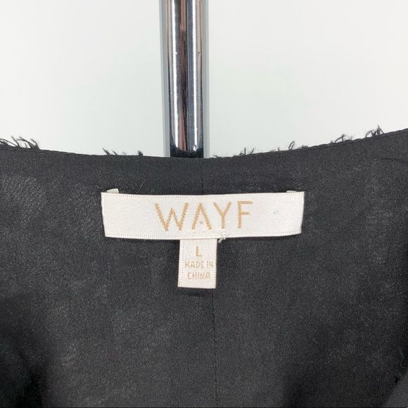 Wayf Rae Black Puff Long Sleeve Ruched Mini Dress size Large - Picture 11 of 14